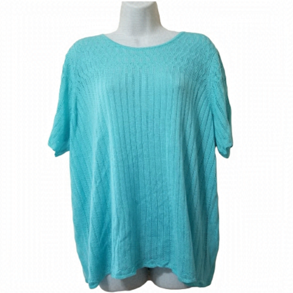 𝅺Alia  acrylic short sleeve sweater Size 1x